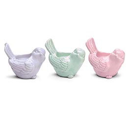 ASSORTED SOLID COLOR BIRD CANDLEHOLDER