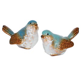 TEAL/BLUE PORCELAIN BIRD FIGURINE