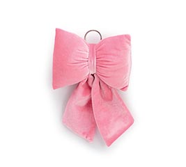 SMALL PINK VELVET BOW