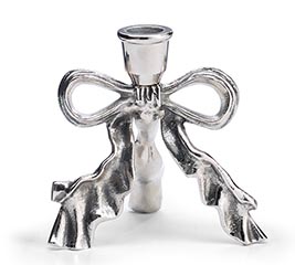ALUMINUM BOW CANDLEHOLDER