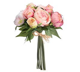 SILK BUNDLE OF ROSES WITH LEAVES