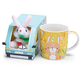 WHIMSY BROWN BUNNY MUG  PLUSH GIFT SET