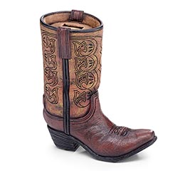 RESIN COWBOY BOOT SHAPE BANK