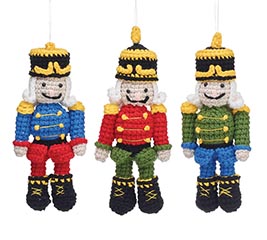 ORNAMENT CROCHET NUTCRACKER ASSORTED