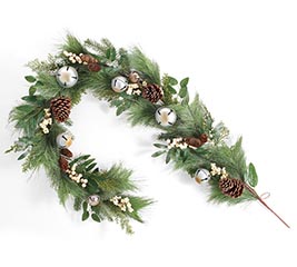 GARLAND 72" PINE NEEDLES AND BELLS
