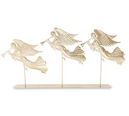 EMBOSSED FLYING ANGELS TIN DECOR