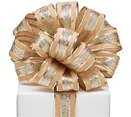 #9 GOLD GLITTER STRIPE RIBBON