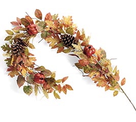 GARLAND FALL LEAVES WITH POMEGRANATES