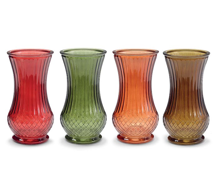 Fall Ribbed Pressed Vase