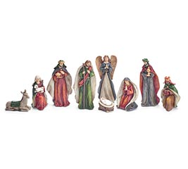 9 PIECE GIFT BOXED RESIN NATIVITY