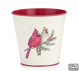 4" HOLIDAY HOPE CARDINAL POT COVER