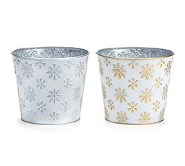 6" SNOWFLAKE POT COVER ASTD
