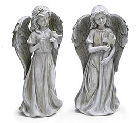 RESIN CONCRETE LOOKING ANGEL FIGURINES