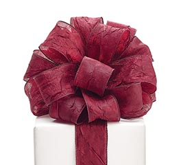 #16 BURGUNDY CRINKLE SATIN RIBBON