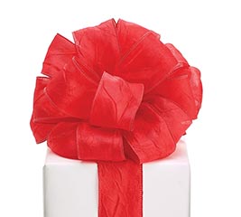 #16 RED CRINKLE SATIN RIBBON