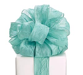 #16 TURQUOISE CRINKLE SATIN RIBBON