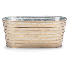 DOUBLE 4" GALVANIZED TIN PLANTER