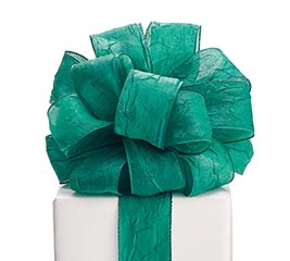 #16 GREEN CRINKLE SATIN RIBBON