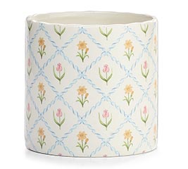 SINGLE STEM FLORAL IN DIAMOND PLANTER