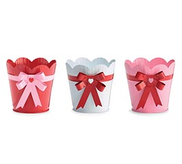 4" BOW POT COVERS 3 ASTD COLORS