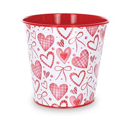 4" HEARTS AND BOWS POT COVER