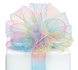 #9 RAINBOW OMBRE MESH RIBBON