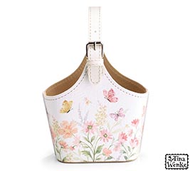 MEADOW BLISS FAUX LEATHER TOTE PLANTER