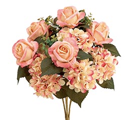 SILK BUSH MIXED ROSES AND HYDRANGEAS
