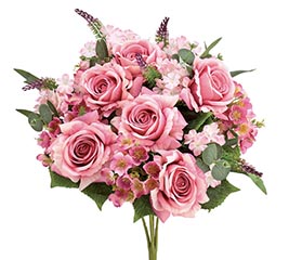SILK BUSH MIXED FLORALS IN PINK COLORS