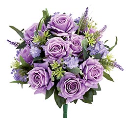 SILK BUSH MIXED FLORALS IN PURPLE COLORS