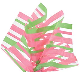 FUCHSIA/LIME GREEN STRIPE CELLOPHANE