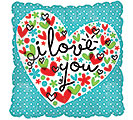 17&quot;PKG I LOVE YOU SQUARE BALLOON