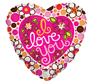 18&quot;PKG I LOVE YOU DOTS CLEARLY BALLOON