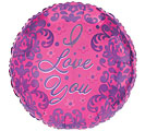 18&quot;PKG I LOVE YOU PINK DAMASK BALLOON