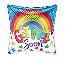 17&quot; PKG GET WELL RAINBOW SQUARE BALLOON