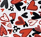 Related Product Image for RED/BLACK ASTD HEART PATTERN CELLO ROLL 