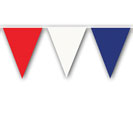 BANNER RED WHITE AND BLUE PENNANTS