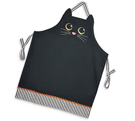 ADULT BLACK CAT HALLOWEEN APRON