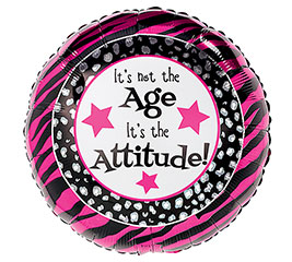 17&quot;PKG PINK/BLACK OVER THE HILL BALLOON