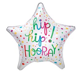 22&quot; PKG HIP HIP HOORAY STAR SHAPE