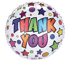17&quot;PKG THANK YOU STARS  DOTS BALLOON