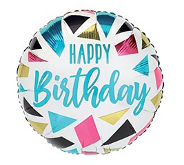17&quot;PKG BIRTHDAY GEOMETRIC SHAPES BALLOON