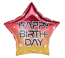17&quot;PKG HBD RED/YELLOW STAR