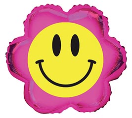 18" PKG FLR PINK SMILEY FLOWER SHAPE