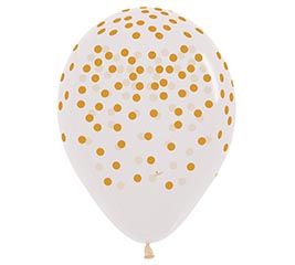 11&quot; GOLD CONFETTI ALL AROUND CRYS CLEAR