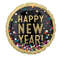 28" NEW YEAR COLORFUL CONFETTI JUMBO