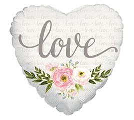 17" FLORAL LOVE HEART