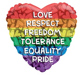 17" LOVE LGBTQ PRIDE HEART