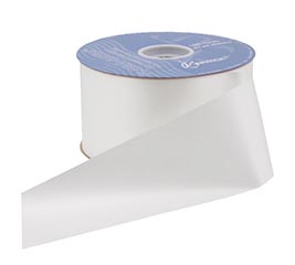 #40 WHITE FLORA-SATIN RIBBON