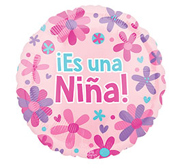 18&quot;PKG SPA ES UNA NINA FLOWERS